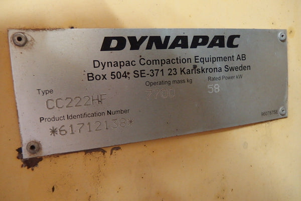 DYNAPAC VIBRATORY TANDEM DRUM ROLLER CC222HF - (VR-228)