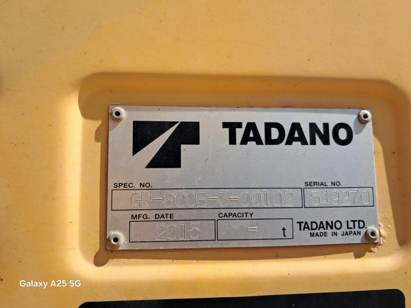 TADANO ROUGH TERRIAN CRANE GR800E-3-00102 - (RTC80-004)