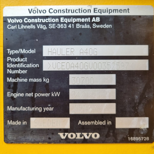 VOLVO DUMP TRUCK A40G - (DT-424)