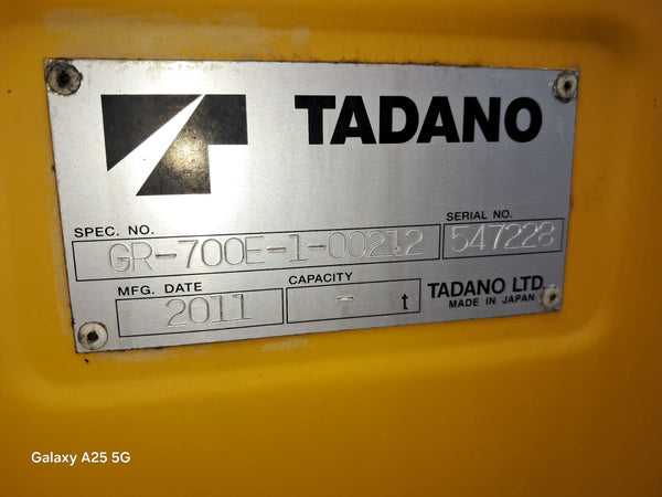 TADANO ROUGH TERRIAN CRANE GE700E - (RTC70-015)