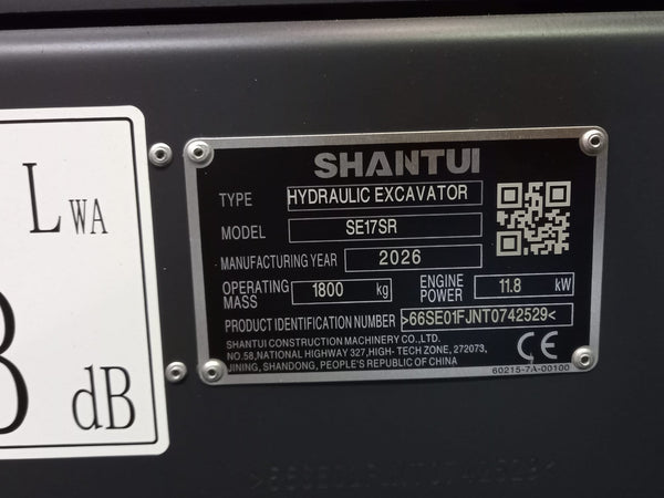 BRAND NEW SHANTUI EXCAVATOR SE17SR (ME-213)